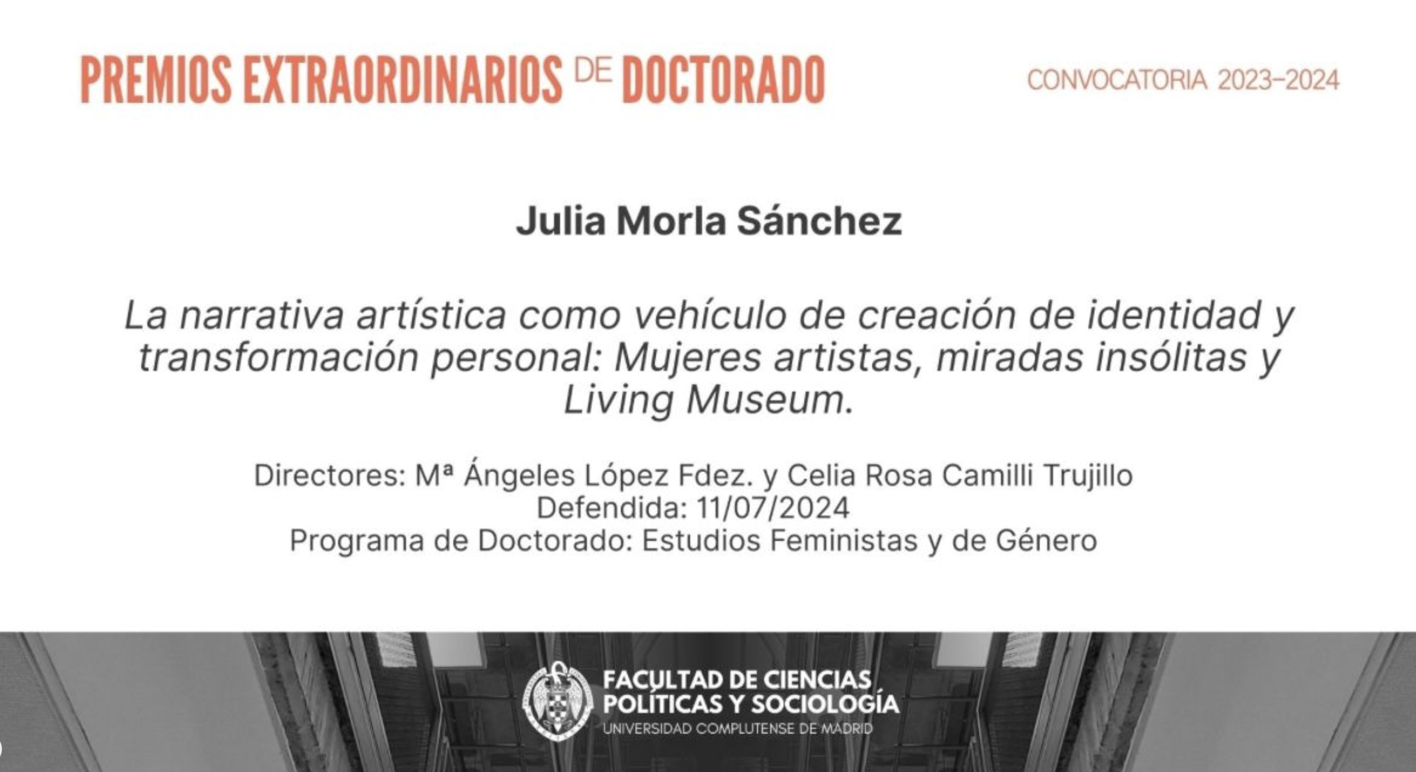 Julia Morla Sánchez, investigadora de EARTDI, Premio Extraordinario de Doctorado